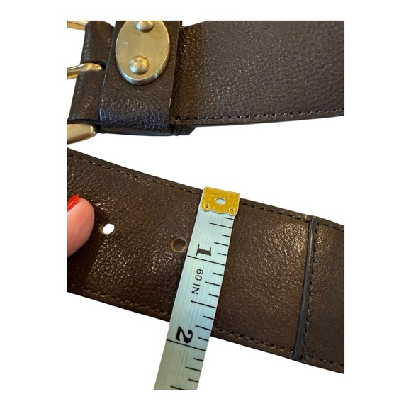 Ann Taylor D-Ring Buckle Genuine Leather Brown Trouser Belt Size Medium - Picture 2 of 13